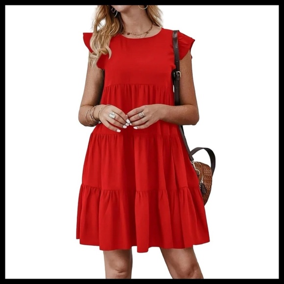 BOUTIQUE Resort Style Ruffle Hem Babydoll Dress - Picture 2 of 9